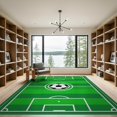 thumbnail image 2 of ODIKA 9'x12' Washable Area Rug Doormat Football Door Ground Layout Halfway Lines Stadium Soccer for Master Suite, California King, Under Bed, Non-Shedding, Easy Care, 2 of 7