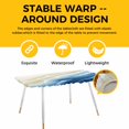 thumbnail image 4 of Navy Blue Ombre Beach Table Cloths for 8 Foot Rectangle Tables, Summer Ocean Coastal Gradient Waves Patio Waterproof Elastic Fitted Tablecloths, Washable Rectangular Table Cover for Camping, 4 of 8