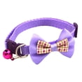 thumbnail image 3 of CHBORLESS 2 Pcs Nylon Cat Collar with Bell Bow Tie Flower Adjustable Puppy Kitten Collar,Purple, 3 of 7