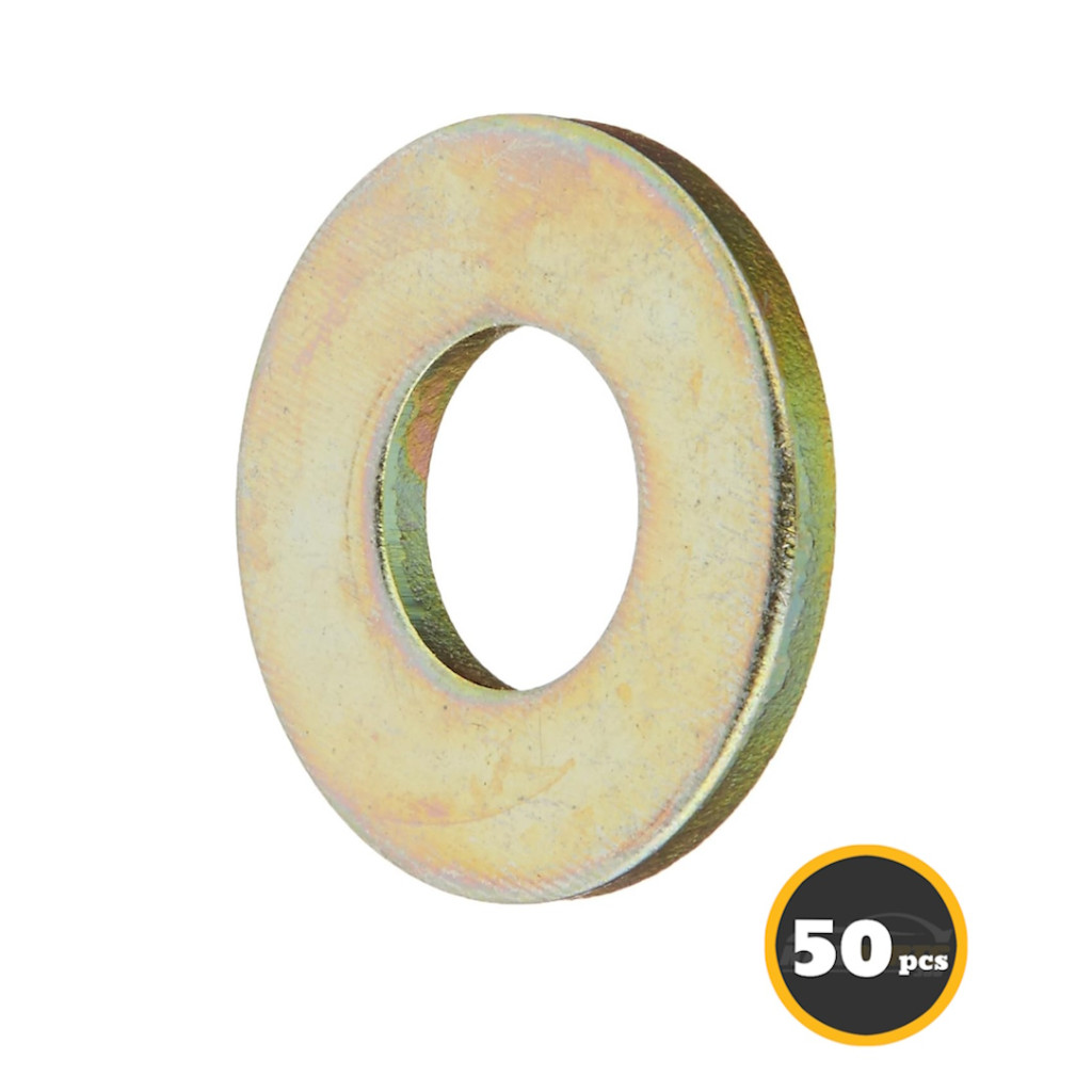 KarParts360 Washers | Steel Material | Yellow | Flat | 3/4 Inches, 1 Inches Callout Size | 50 pieces | Replacement For 33004255