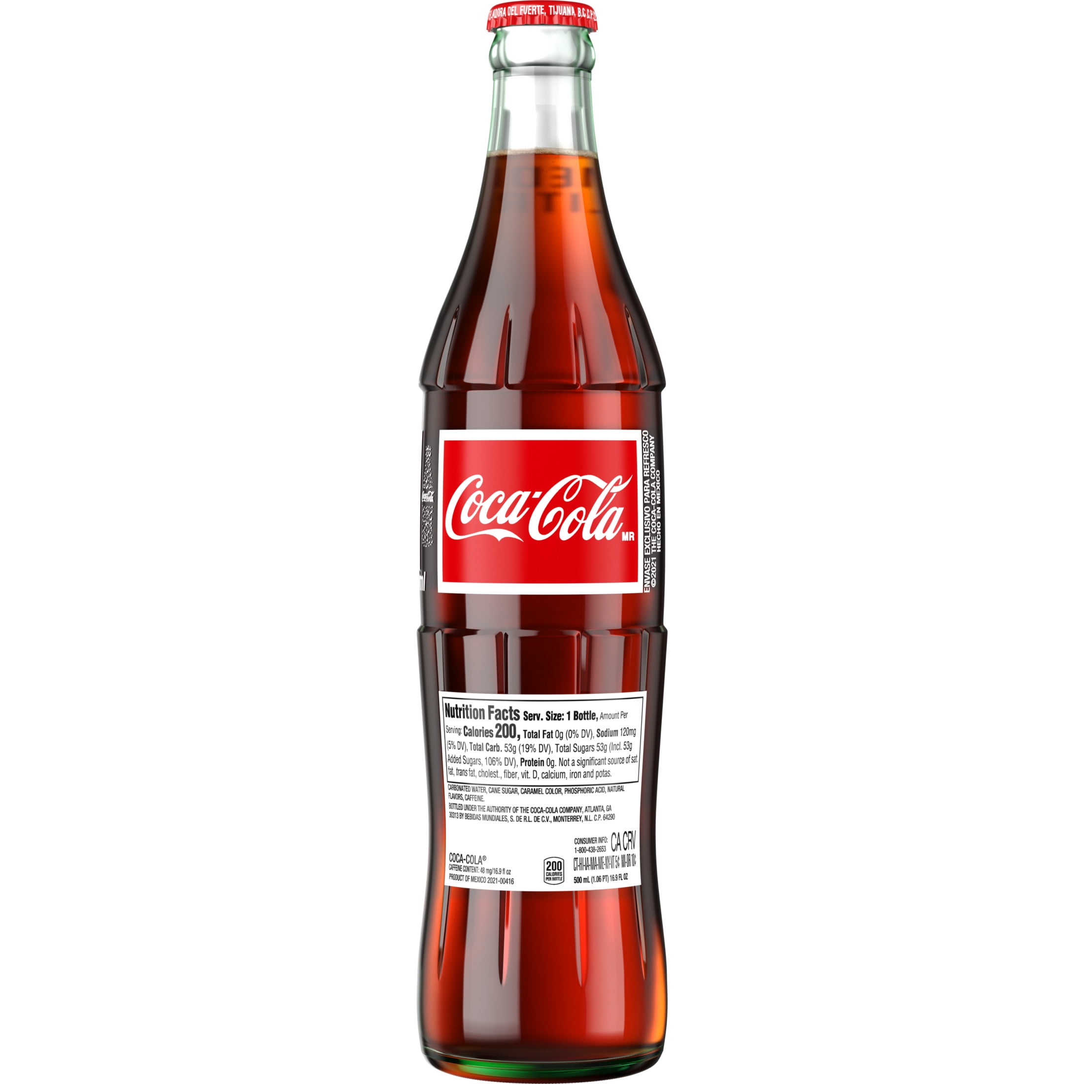 Coca-Cola de Mexico Soda Pop Glass Bottle, 500 mL