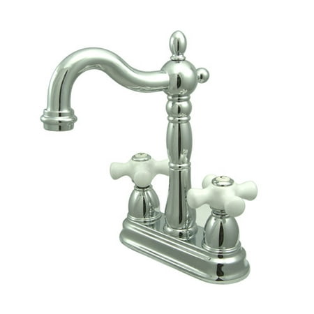 UPC 663370023255 product image for Kingston Brass KB149. PX Heritage Centerset Bar Faucet with Porcelain Cross Hand | upcitemdb.com
