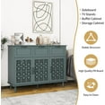thumbnail image 5 of LFGUIZO Green 3-Drawer 2-Rack Sideboard, Accent Cabinet with Adjustable Shelves, 47-inch Storage Cabinet, Dining Room, Living Room, Kitchen, Entrance，New home, 5 of 7