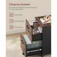 thumbnail image 4 of ZMSHOP 2-Drawer File Cabinet, Small Rolling Filing Cabinet for Home Office, Printer Stand, for A4, Letter-Size Documents, 15.7 x 16.5 x 27.6 Inches, Natural Walnut and Ink Black UOFC040K01, 4 of 7