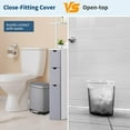 thumbnail image 4 of Lumiparty Stainless Steel Trash Can with Lid, 3.2 Gallon Step Pedal Garbage Bin, Automatic Soft Close, for Bathroom Kitchen Office, Gray, 4 of 9