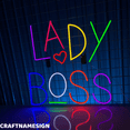 thumbnail image 2 of Craftnamesign Lady Boss Neon Sign, Girl Room Wall Art, Bar Pub Wall Decor, 2 of 4