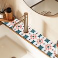 thumbnail image 2 of Yayeee Faucet Mat for Kitchen Sink 14.7" Diatomite Long Splash Guard Pad, Flowers Geometric Pattern, 2 of 7