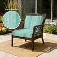 thumbnail image 2 of Outdoor Patio Cushion Covers 4 Pack Abstract Teal Patio Chair Cushion Covers with Ties and Zipper Rustic Vertical Stripes Waterproof Outdoor Seat Cushion Covers for Patio Furniture 22"x20", 2 of 9