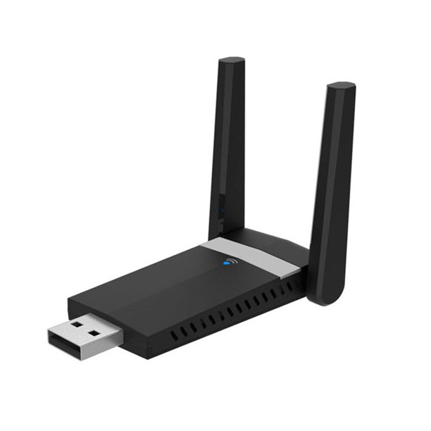 1200Mbps Adaptador inalámbrico de WiFi para USB Adaptador de red dual para portátil de 5.8G USB para computadora con Windows (800m en negro)