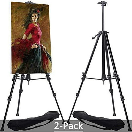 MEEDEN 2-Pack Studio Aluminum Metal Tripod Travel Easel with Bag, Table-Top/Floor Dual-Purpose, Perfect for Painters Students, Landscape Artists, Hold Canvas Art up to 32" - image 1 de 6