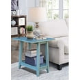 thumbnail image 2 of Solid Wood Square Drop Leaf Side Table in Ocean Blue Antique, 2 of 6