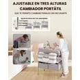 thumbnail image 3 of Cambiador para Bebe Plegable, Estación de Cambio de Pañales Impermeable, con Ajustable en 3 Alturas, 2 Cajones, Canasta de Almacenamiento, Estante para Juguetes, 360°Ruedas (Gris), 3 of 7
