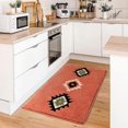 thumbnail image 3 of HAHDAXIA Boho Bathroom Rugs Coral Red Bath Mat Non Slip Western Geometric Bath Rug Luxury Soft Absorbent Carpet for Bathroom Shower Kitchen Entryway Bohemian Farmhouse Decor 20x32, 3 of 7