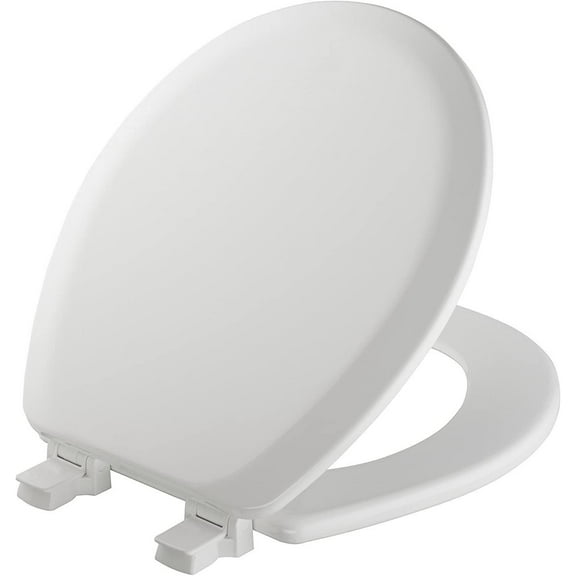 MAYFAIR 841EC 000 Cameron Toilet Seat will Never Loosen and Easily Remove, ROUND, Durable Enameled Wood, White