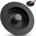 thumbnail image 2 of 3 in 1 Black Kitchen Sink Stopper Strainer, Matteblack 304 Stainless Steel Pop Up Sink Drain Strainer with Handle Rod for US Standard 3-1/2 inch Drain Filter, Anti-Clog, 2 of 2