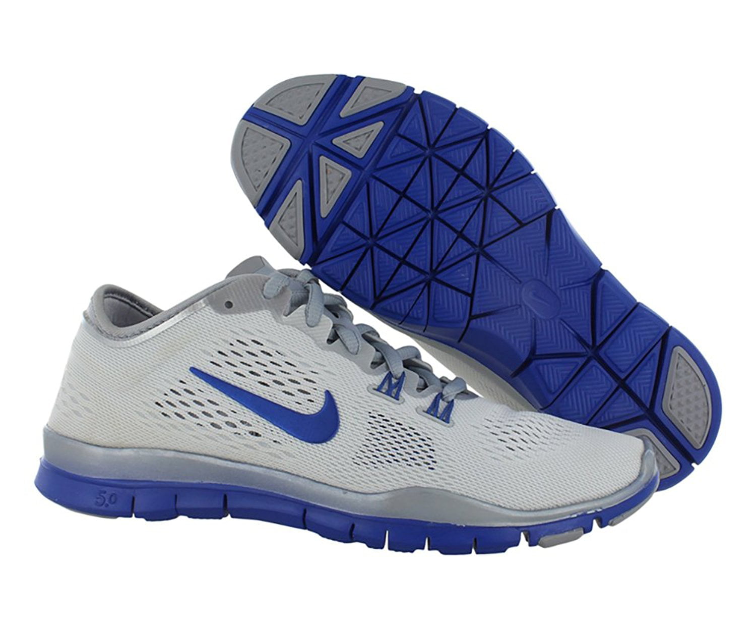Nike Free 5.0 Fit 4 Team White Game Royal Wolf Grey Women's Running Shoes -
