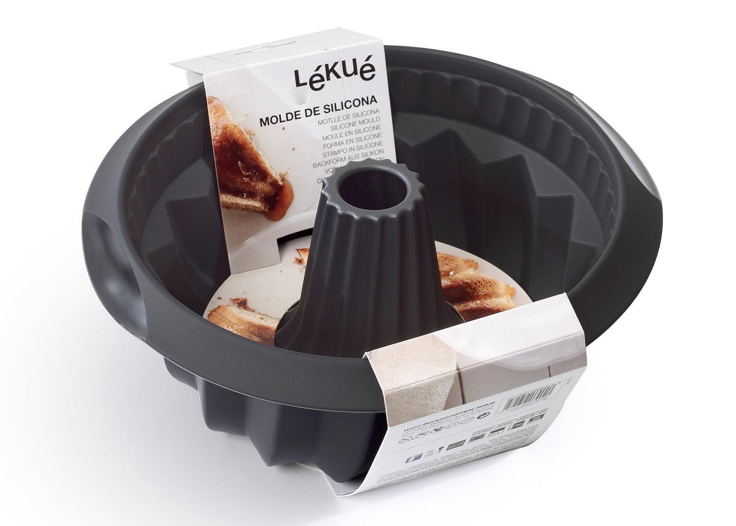 Moule à savarin profond Lekue de 22 cm en noir