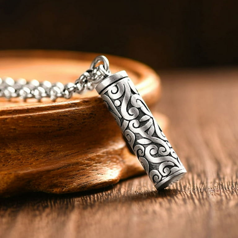 1PC Stainless Steel Pill Case Holder Pill Box Cylinder Urn Pendant Memorial Necklace Jewelry Walmart