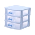 thumbnail image 2 of Mini cajón organizador organizador organizador de joyas soporte de cajas de almacenamiento pequeños organizador con cajones para la oficina de arte de Azul 3 nivel, 2 of 8