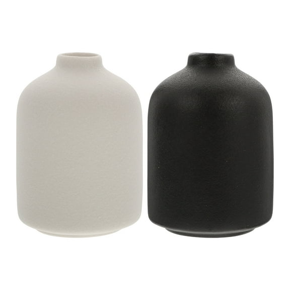 GOOHOCHY  2 Pcs Vintage Vase Plant Centerpieces Standing Home Decor Vases Office Black