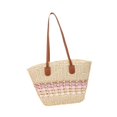 thumbnail image 1 of Bolso tote ligero de verano, bolsa de compras tejida para la playa, ideal para viajes y fiestas. Rosa beige, 1 of 9