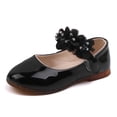 thumbnail image 5 of FSYBOA Girls Dress Shoes, Non Slip Soft Soled Hook and Loop Strap Solid Color Kids Flat Shoes Black Size 10(Little Kids), 5 of 6