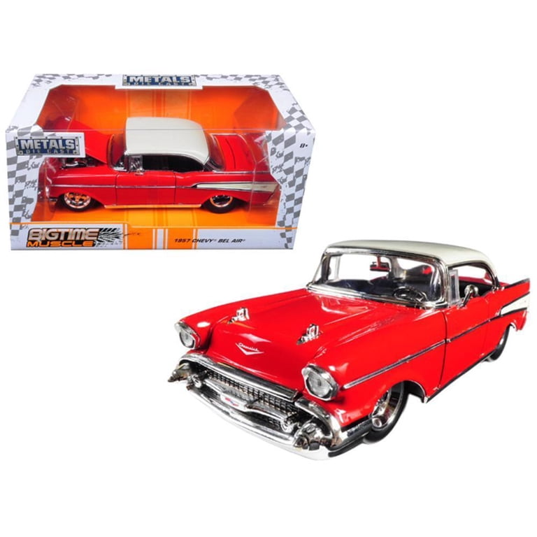 1957 Chevrolet Bel Air Red \Bigtime Muscle\ 1/24 Diecast Model Car