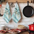 thumbnail image 6 of Teal Palm Trees Kitchen Towels Set of 2, Summer Tropical Coastal Absorbent Dish Towels for Kitchen, Microfiber Hand Towel, Quick Drying Tea Towel for Cleaning Decorative Dishcloths, 6 of 7