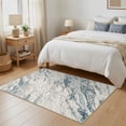 thumbnail image 4 of MICGEEK 3x5 Washable Area Rugs for Entryway, Modern Abstract Non Slip Carpet, Low Pile Indoor Rug for Bedroom Home Decor Carpets, Blue/Brown, 4 of 9