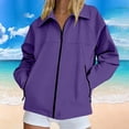 thumbnail image 2 of Cmfcve Outdoor Hiking Windbreaker for Women Stand Collar Zip Up Jacket Water Resistant Long Sleeve Loose Fit Casual Outerwear with Pockets, 2 of 6