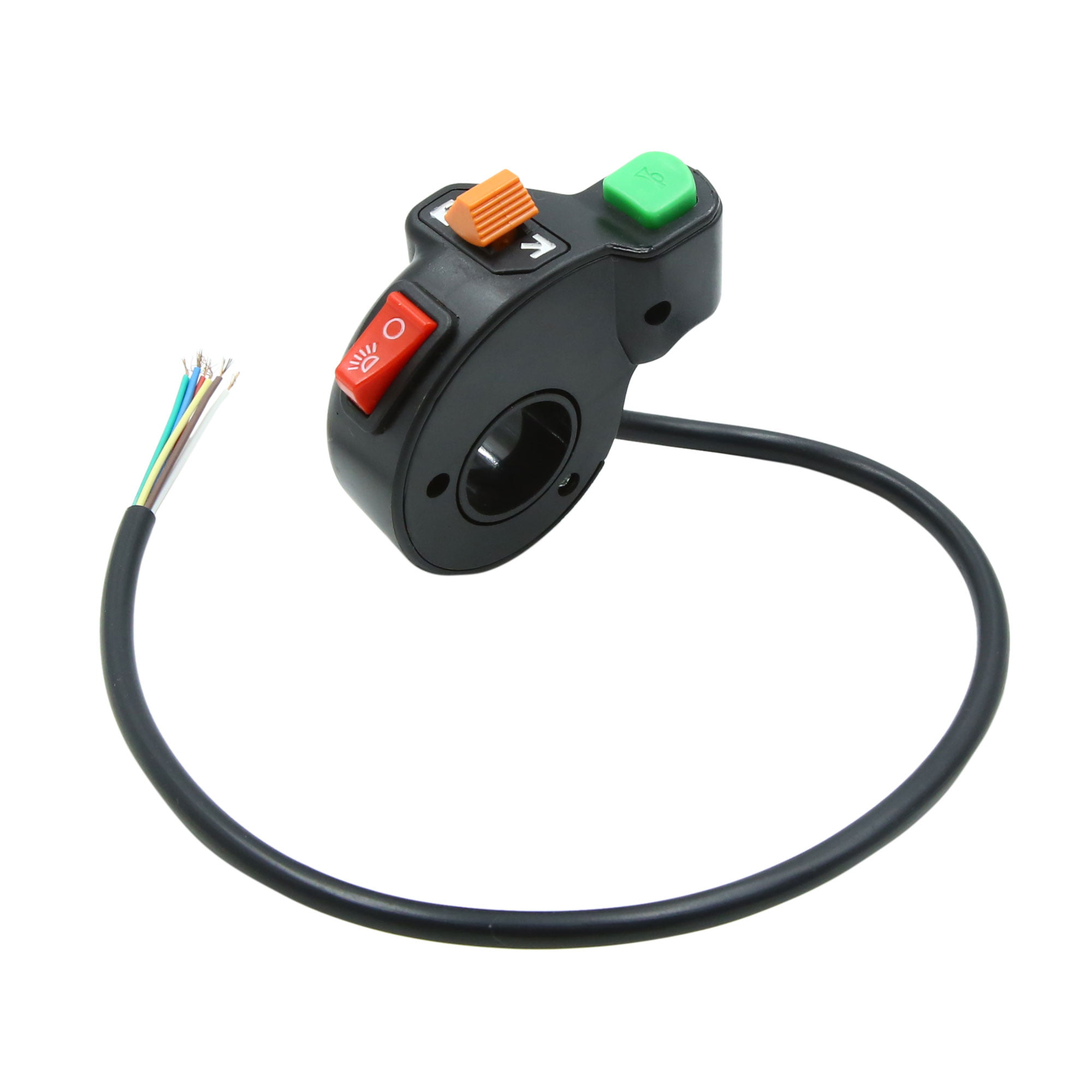 2PCS Universal 7/8 Motorcycle Control Switch Handlebar Switch Left Side and Right Side Horn Turn Signal Lights Electrical Start Switch