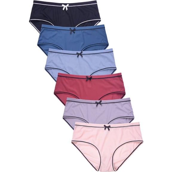 247 Frenzy Women's Essentials PACK OF 6 Stretch Hipster Panty Underwear LP7533PH