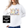 thumbnail image 4 of Ink Printed Image NOT a Quilt Patch - 3 Bunnies Easter Patchwork Pullover Gray Sweatshirt Youth Large, 4 of 8