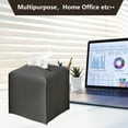 thumbnail image 5 of Tissue Box Cover, Modern Square Cube Covers PU Leather Tissue Storage Box Cover for Home Bathroom Countertop Office Decor - Dark gray, 5 of 5