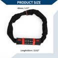 thumbnail image 4 of Candado de cadena de seguridad para bicicleta Unique Bargains, candado de combinación reiniciable de 5 dígitos, 60 cm, negro y rojo, 1 pieza, 4 of 6