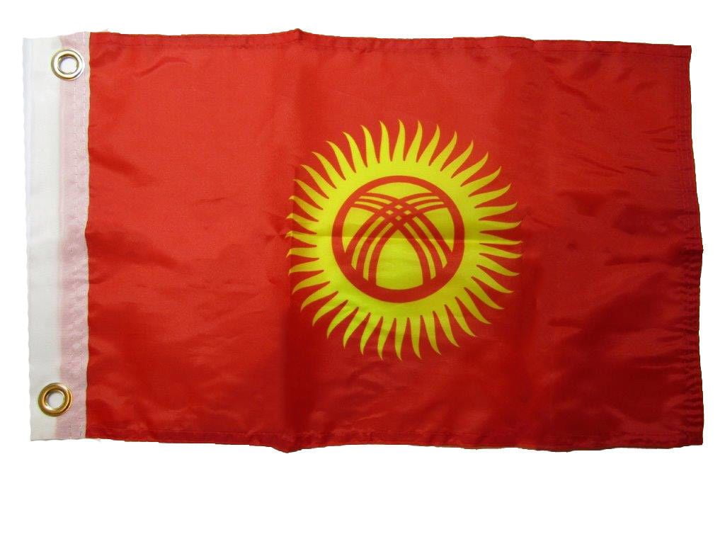 12x18 12"x18" Kyrgyzstan Country 100% Polyester Motorcycle Boat Flag Grommets 