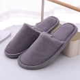 thumbnail image 5 of Zapatillas antideslizantes, cálidas, de algodón, zapatos de piso de felpa, zapatillas de invierno para interior para hombre y mujer (gris 44-45 yardas 9US, 8UK, 42.5EU, 10.611Inch), 5 of 5