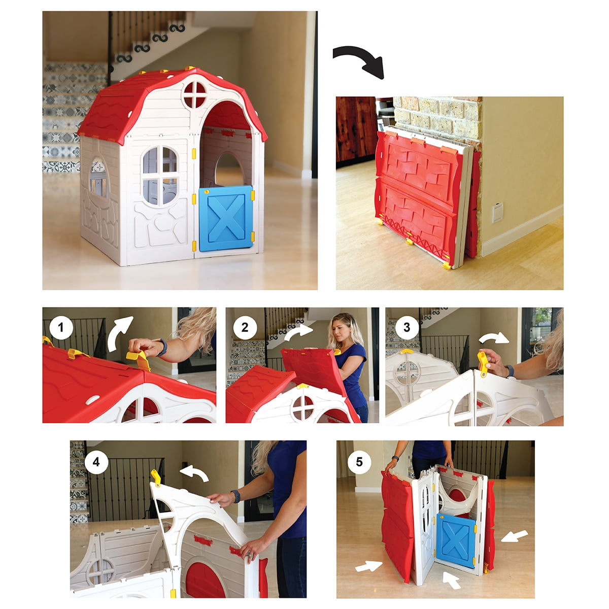 Details about   Foldable Kids Cottage Playhouse Plastic Play House Toy Play Portable Outdoor 