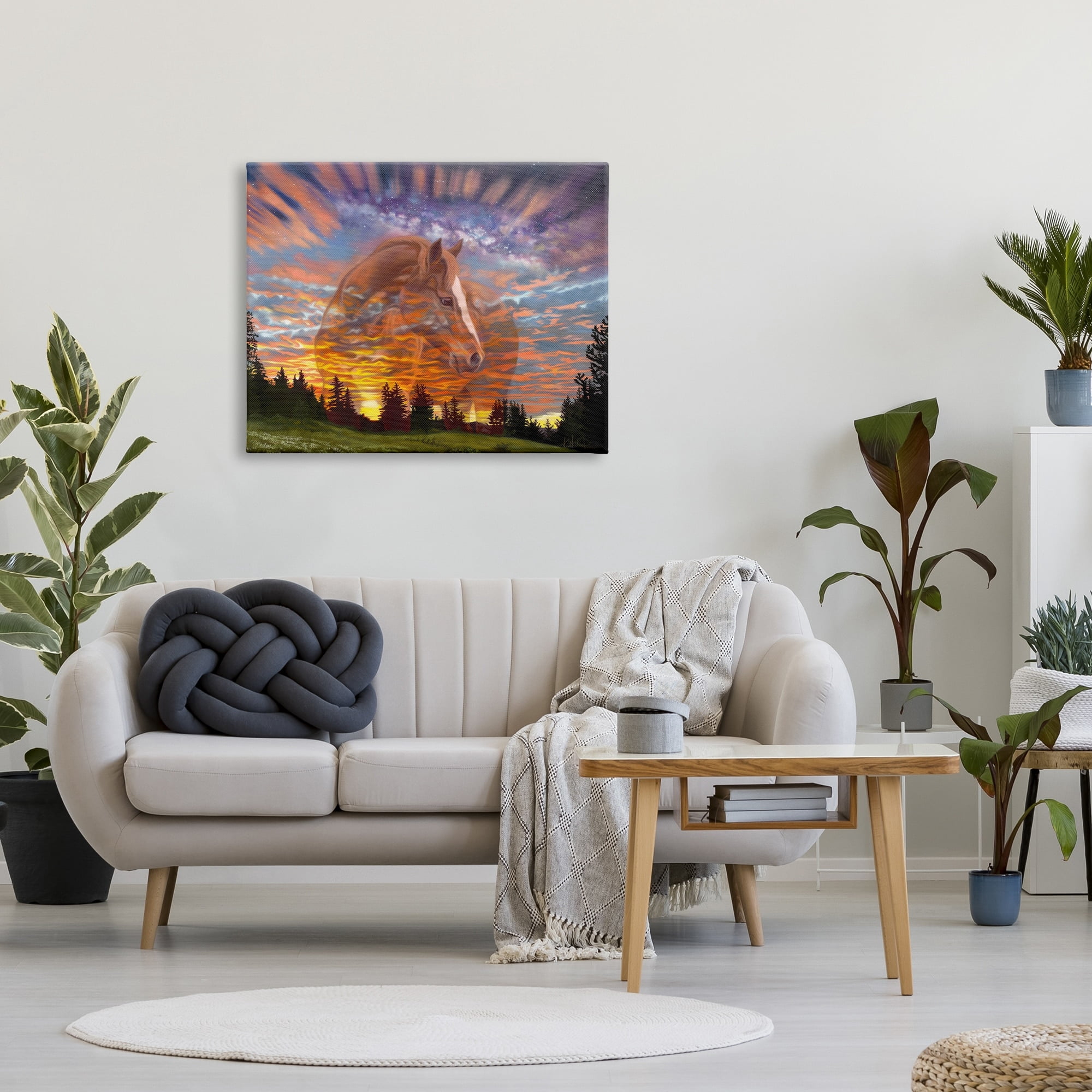 Stupell Industries Horse In Vivid Sunset Sky Animals & Insects Painting Gallery Wrapped Canvas Print Wall Art