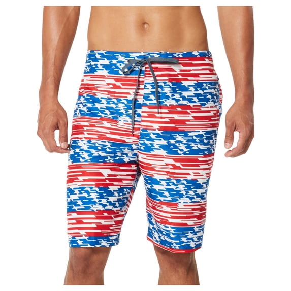 Speedo Mens Home Free Patriotic 9" Inseam Board Shorts Red XL