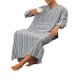 thumbnail image 4 of INSPIRAR CHIC Pijama de Rayas para Hombre, Corte Suelto, Ligero, Túnica Larga de Dormir, Gris M, 4 of 4