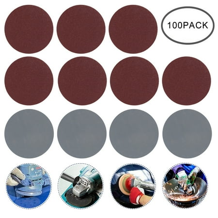 

Pluokvzr 100PCS 3 75mm Sandpaper Sanding Disc Hook Loop Backed Pad Polishing P80-3000