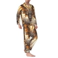 thumbnail image 2 of Sikiie Golden Horned White Dragon Mens Pajama Set, Soft Warm Long Sleeve Sleepwear, Cozy Button-Down Pjs for Men-Large, 2 of 7