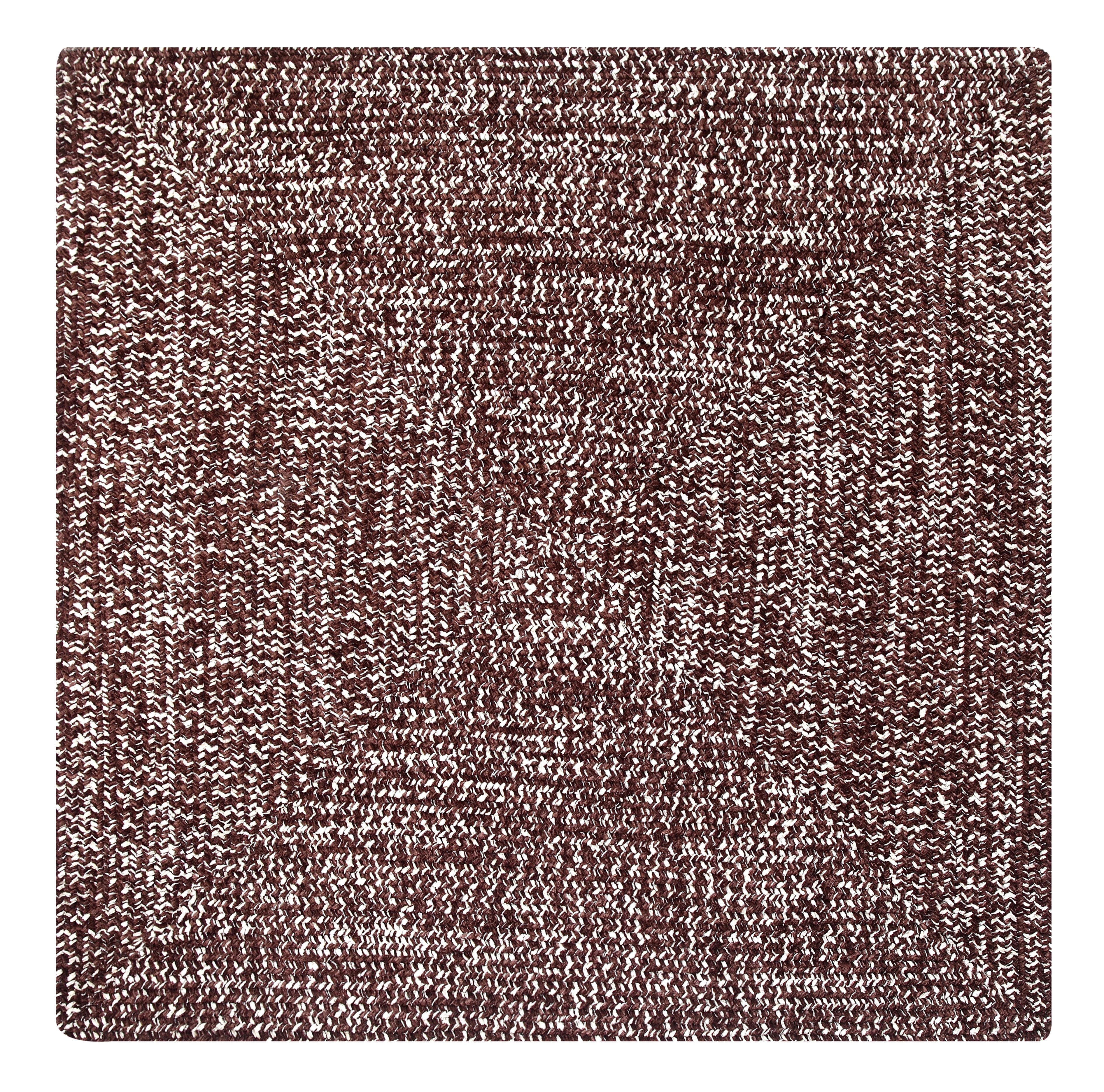 Better Trends 60" Square Braided Rug 100% Polyester Durable and Stain Resistant Reversible Indoor Area Utility Rug, Chenille Tweed Collection - Dove & Chesnut