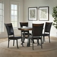 thumbnail image 6 of Linon Franklin 5 Piece Wood/Metal Faux Leather Dining Set in Rustic Umber Brown, 6 of 13