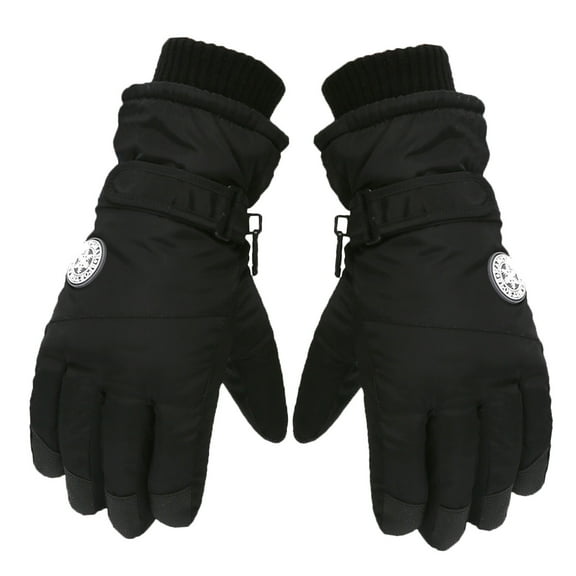 Gytml Winter Waterproof Ski Snow Warm Gloves For Women Men, Windproof Cold Weather Thermal With Touchscreen Fingers, For Running Driving Cycling Hiking Outdoor Sports Black-One Size