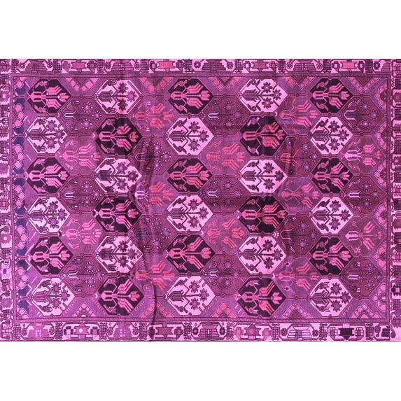 Ahgly Company Indoor Rectangle Persian Purple Traditional Area Rugs, 7' x 9'