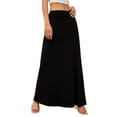 thumbnail image 3 of Women'S Casual Mid Long Skirts Stretchy Ultra-Soft Flowy Maxi Formal Skirts High Waist Lounge Skirts for Women Black L, 3 of 7