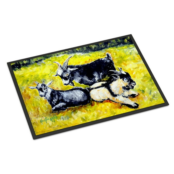 Carolines Treasures MW1266MAT Three Goats Door Mat Indoor Rug or Outdoor Welcome Mat 18x27 Doormat 18H X 27W multicolor