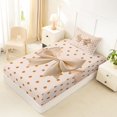 thumbnail image 4 of Erosebridal Khaki Bowtie Twin Sheet Sets 3pcs for Kids Girls,Teens Cartoon Brown Polka Dots Bedding,Microfiber Bedroom Decor, 4 of 5